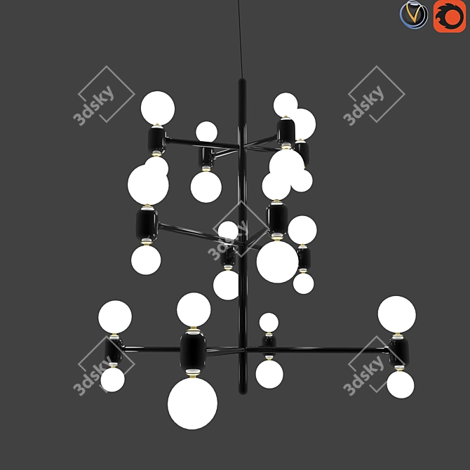 Aballs Chandelier: Sleek and Modern Lighting 3D model image 1