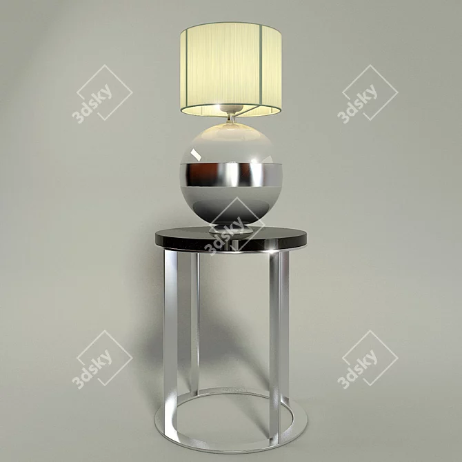 Elegant Floor Lamp - 840mm Diameter, 1520mm Height 3D model image 1