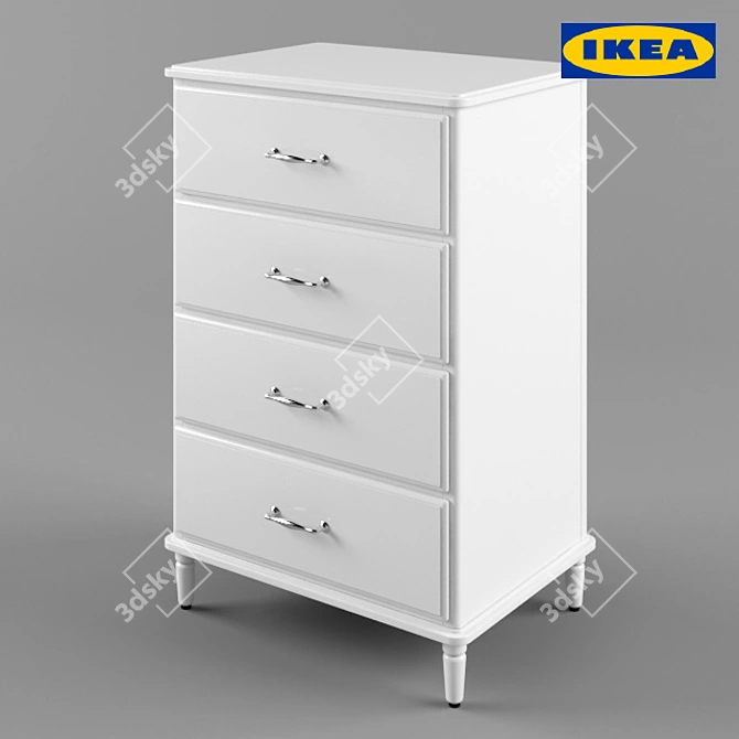 Stylish Tissedal 4-Drawer Dresser 3D model image 1