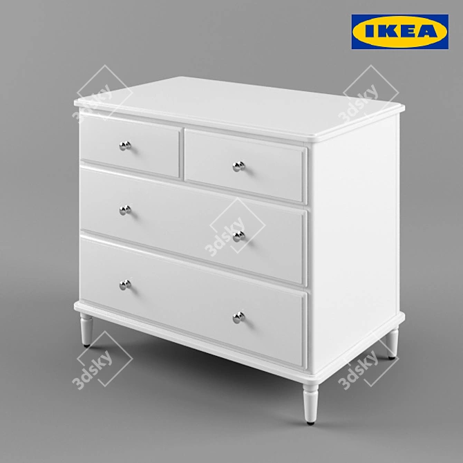 Tissedal 4-Drawer Dresser: Sleek & Stylish Storage Solution 3D model image 1