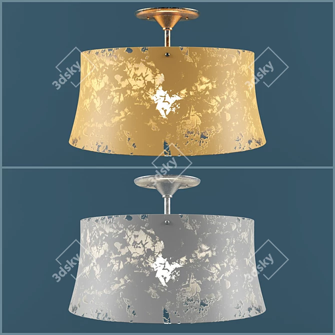 Elegant Silver and Gold Chandelier 3D model image 1