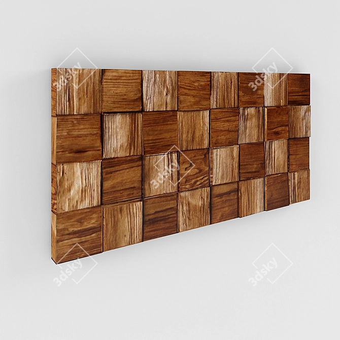 Natural Wood Panel 3D model image 2