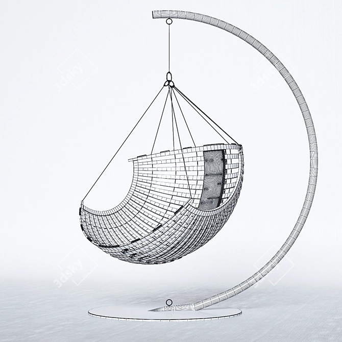 Concept Suspendu: Modern Wooden Hanging Chair 3D model image 3