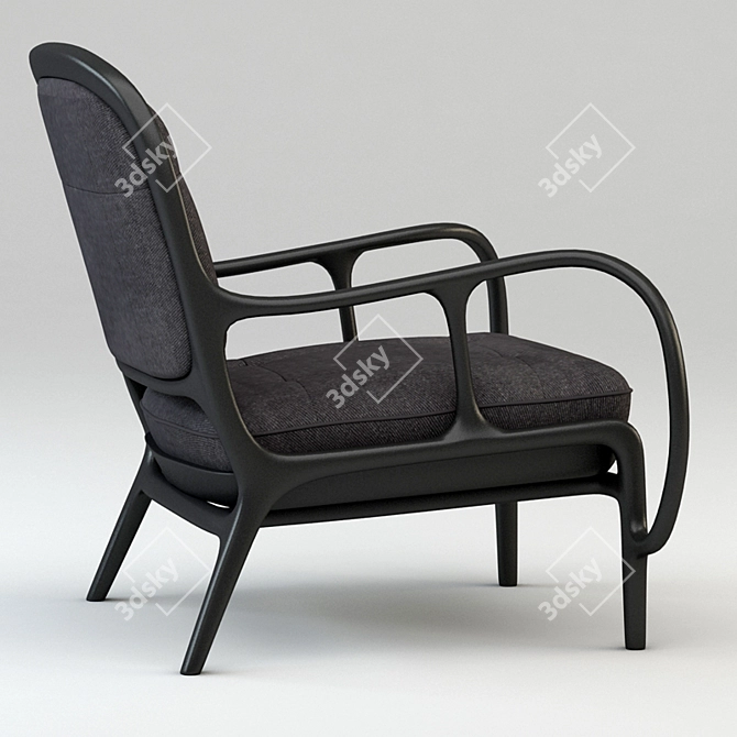 Elegant Maple/Walnut Chair 3D model image 2