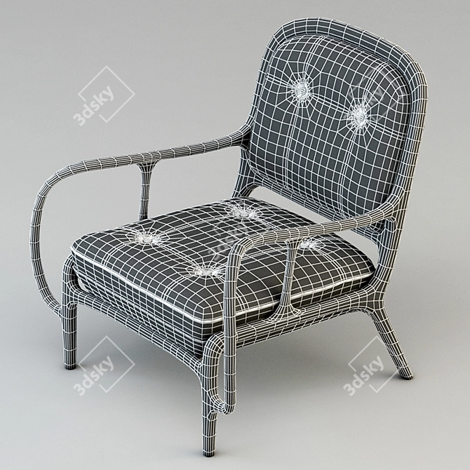 Elegant Maple/Walnut Chair 3D model image 3