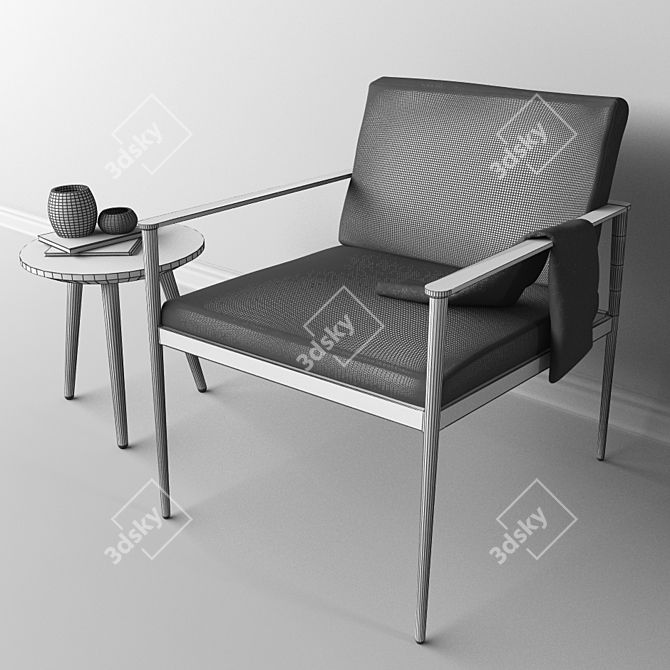 Vintage Comfort Armchair 3D model image 2