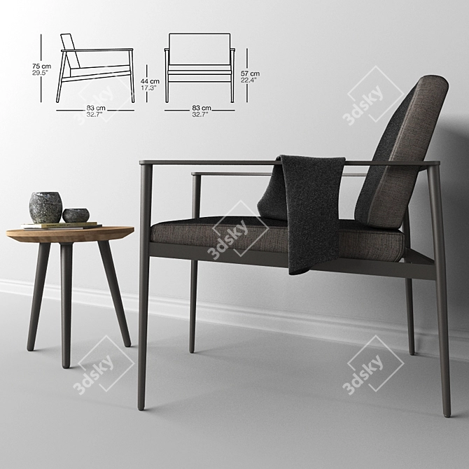 Vintage Comfort Armchair 3D model image 3