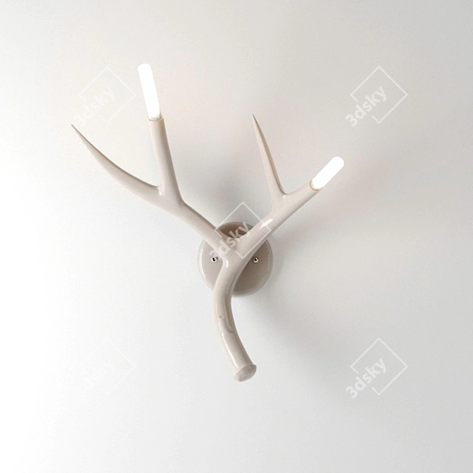 Elegant Antler Sconce: Roll & Hill 3D model image 1