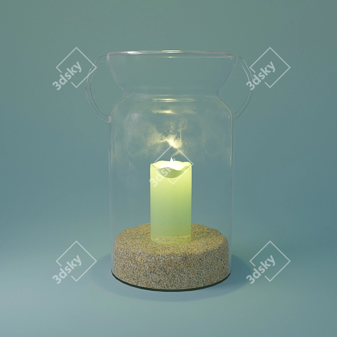 Title: Sandscape Candle Bottle 3D model image 1