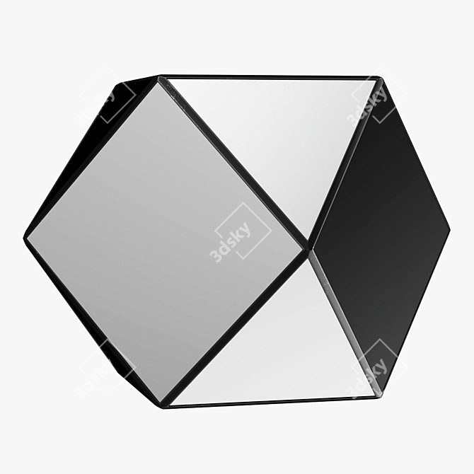 Modern Mirrored Polygon Side Table 3D model image 3