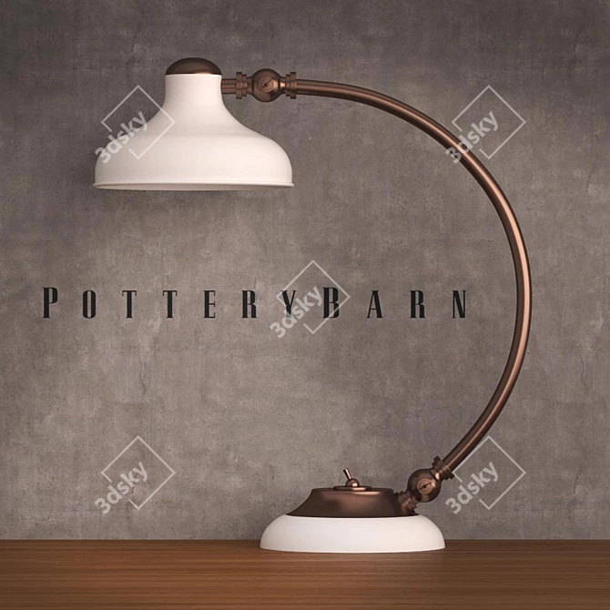 Sleek Arc Task Lamp: Pottery Barn 3D model image 1