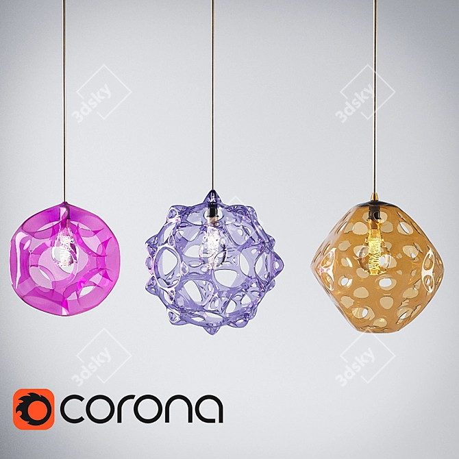 Organic Bionic Suspended Lamp 3D model image 1