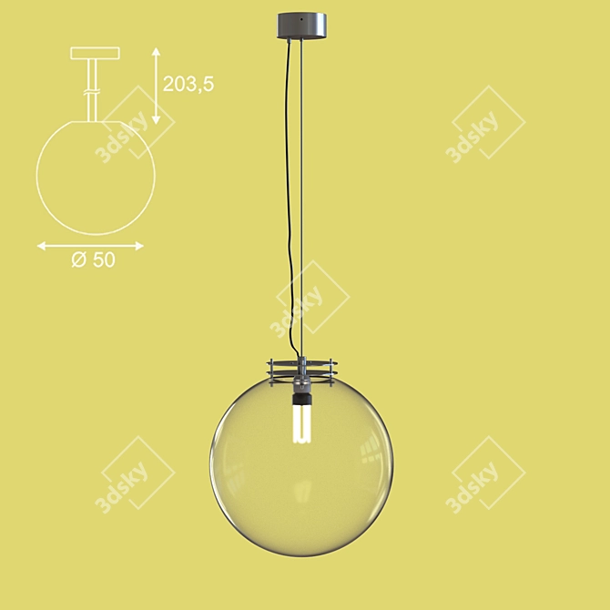 ROTOBALL 40: LED Steel/Polyethylene Light 3D model image 3