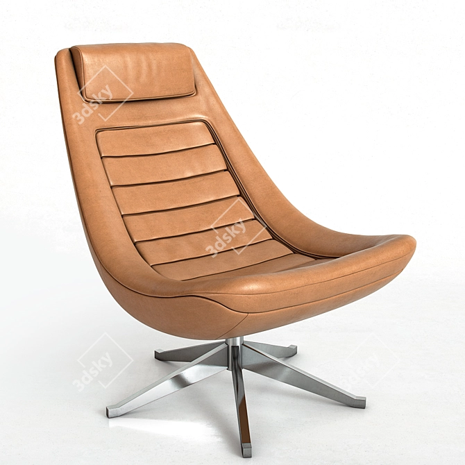 Italian Designer Manzu Lounge Chair 3D model image 1