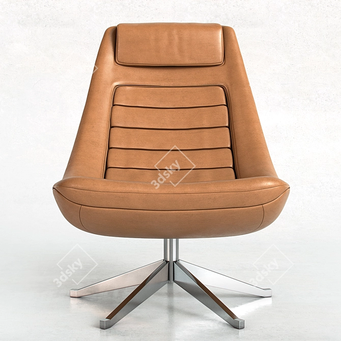 Italian Designer Manzu Lounge Chair 3D model image 2