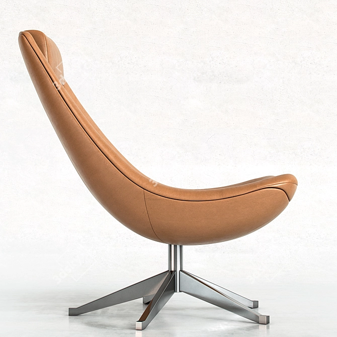 Italian Designer Manzu Lounge Chair 3D model image 3