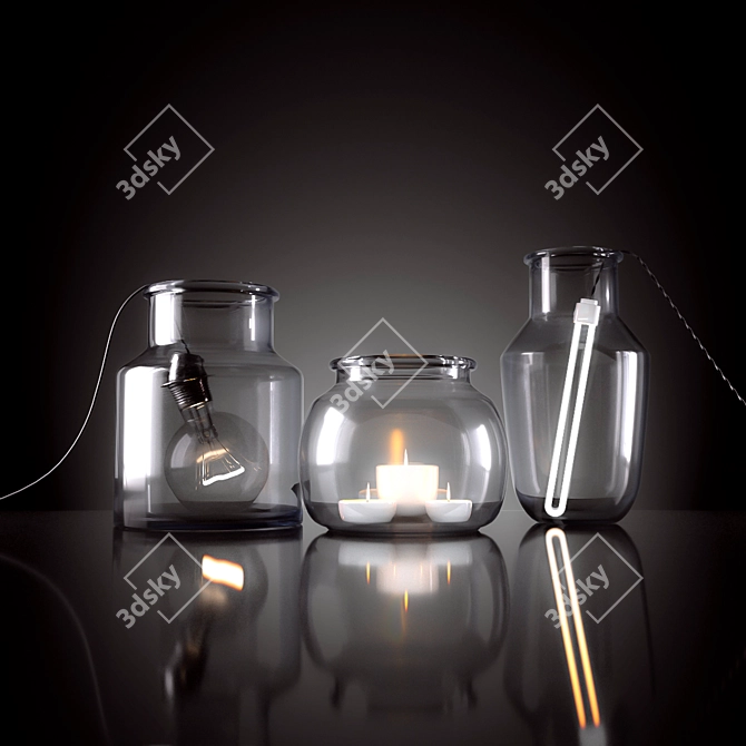 Title: Jar Lights: Elegant Illumination in a Pot 3D model image 1