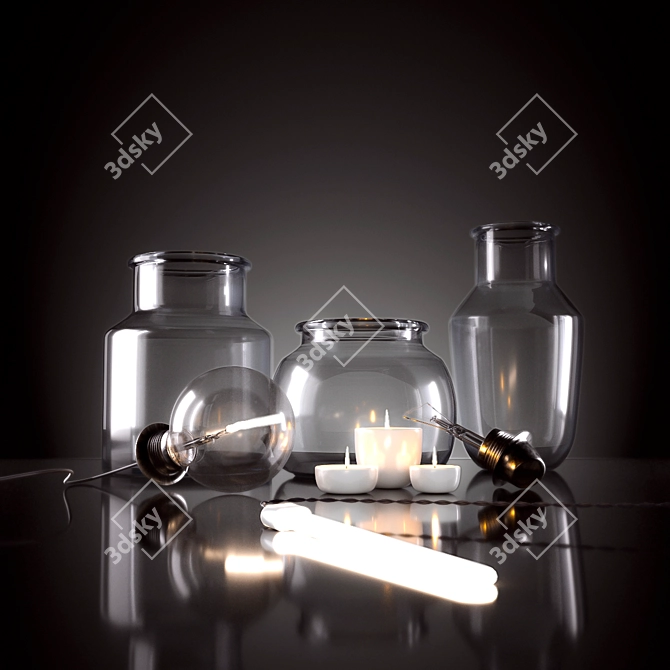 Title: Jar Lights: Elegant Illumination in a Pot 3D model image 2