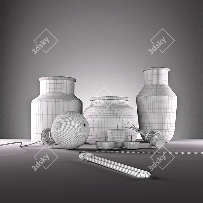 Title: Jar Lights: Elegant Illumination in a Pot 3D model image 3