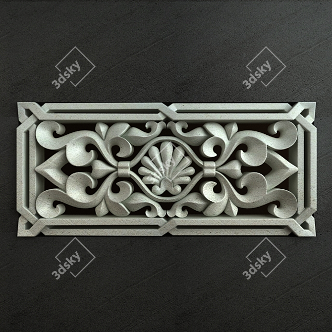 Exquisite Arabic Carving Ornament 3D model image 1