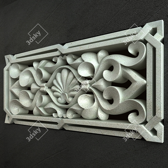 Exquisite Arabic Carving Ornament 3D model image 2