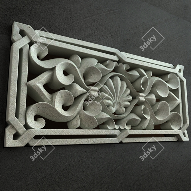 Exquisite Arabic Carving Ornament 3D model image 3
