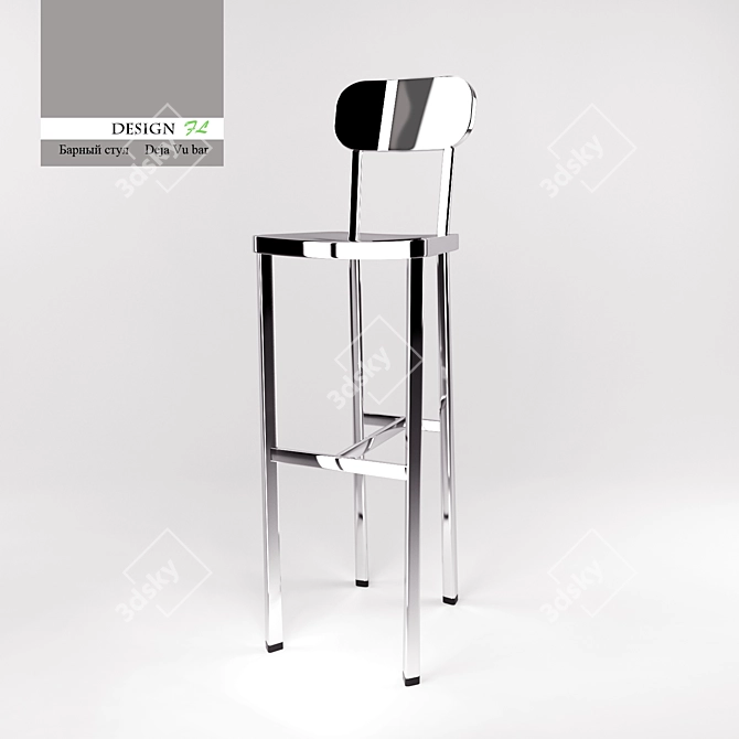 Sleek Design FJ Barstool 3D model image 1