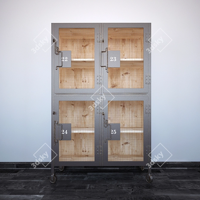 Mobile Industrial Cabinet | Ironloft 3D model image 1