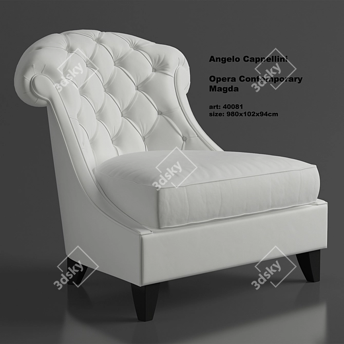 Luxury Leather Armchair: Angelo Cappellini Magda 3D model image 1