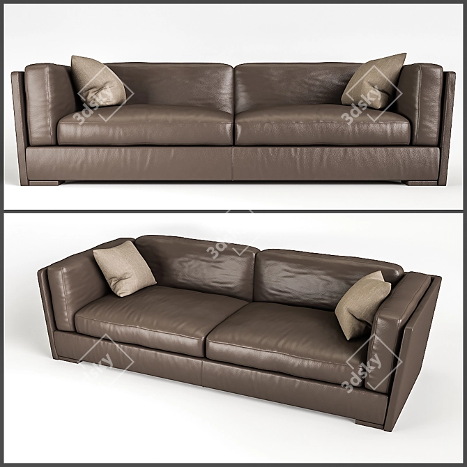 Absolute Luxe Leather Sofa 3D model image 1