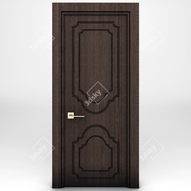 Elegant Oakwood Door 3D model image 1