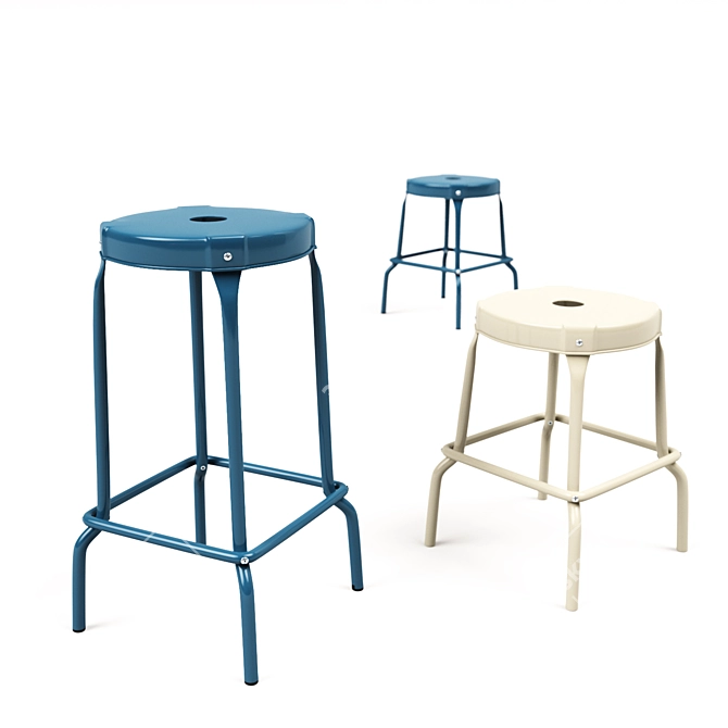 Sleek Barstool - 63cm Height 3D model image 1