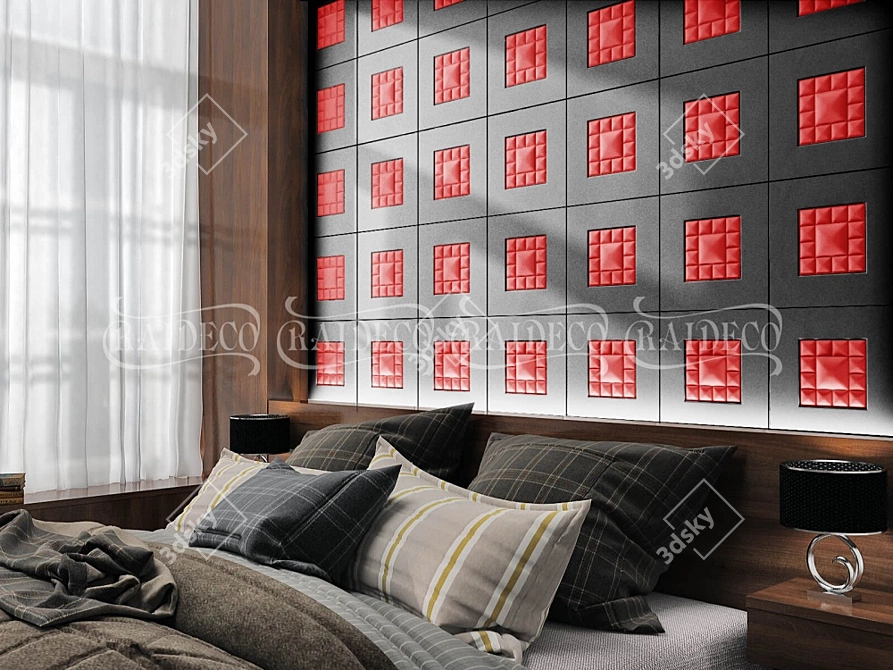 Luxury Leather and Fabric 3D Panels 3D model image 3