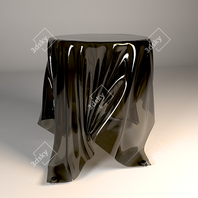 Sculpted Illusion Glass Table 3D model image 1