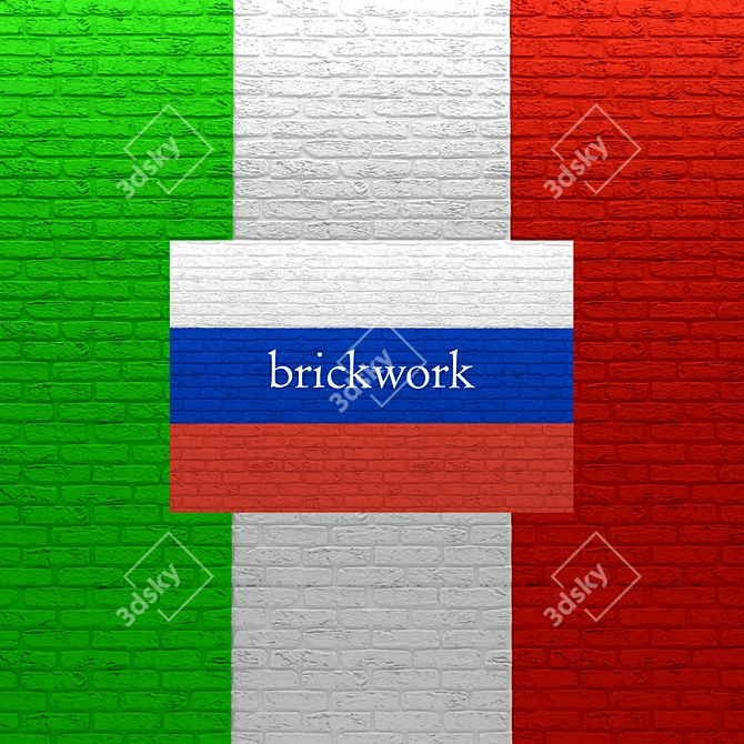 Dual-Colored Brick: Versatile and Stylish 3D model image 1