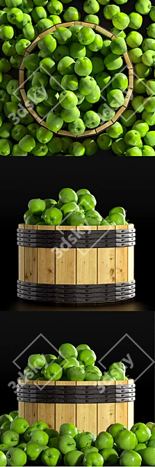 Healthy Green Apples 3D model image 1