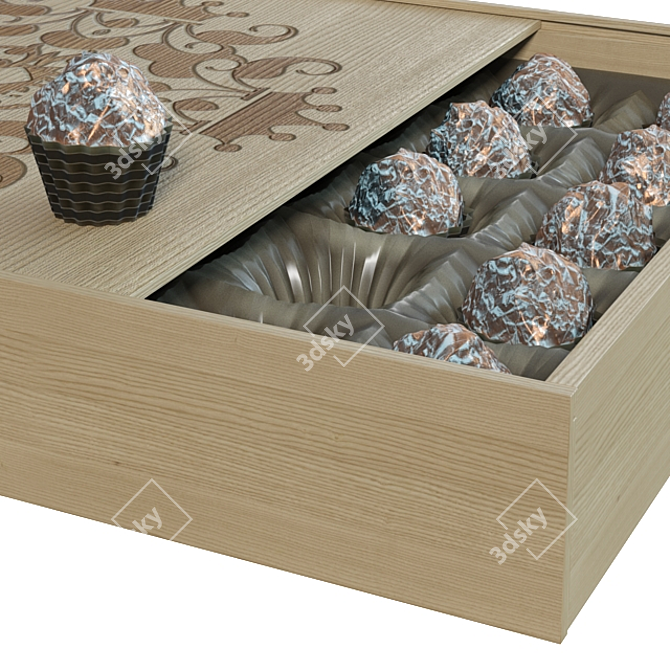 Indulgent Foil-Wrapped Chocolate Assortment 3D model image 2