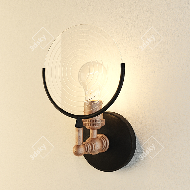 Glasslight Lens Sconce: Exquisite Illumination 3D model image 1