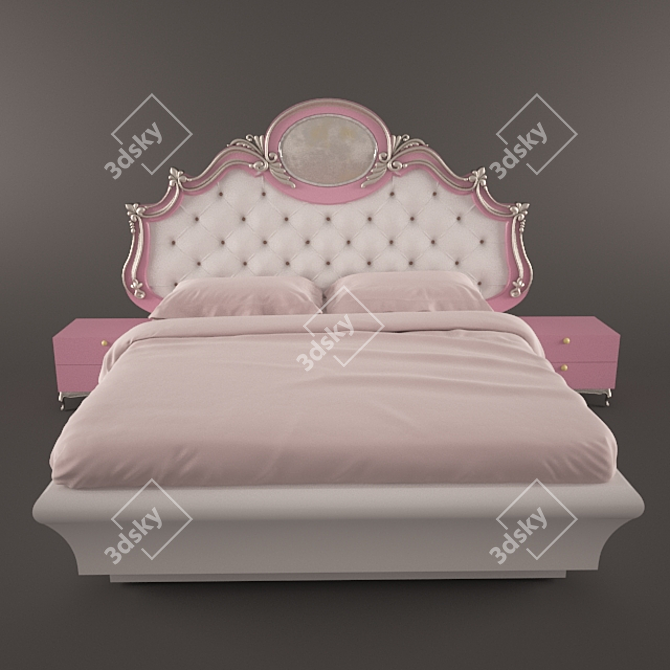Stylish Modern Bed 3D model image 2