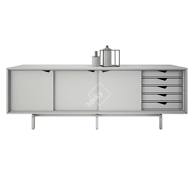 Elegant ByKato Sideboard: High-Poly Model 3D model image 3