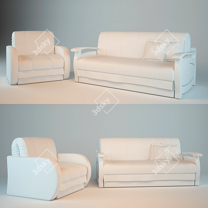 Modern Praga Sofa: Stylish and Comfortable 3D model image 2