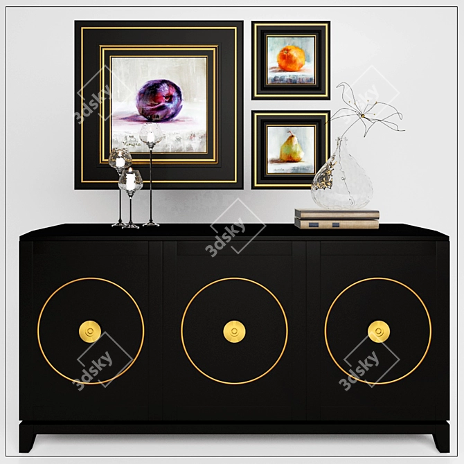 Elegant Mathis Console Set 3D model image 1