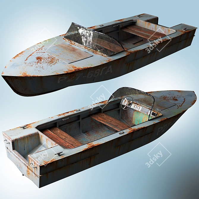 Retro Soviet Boat 3D model image 1