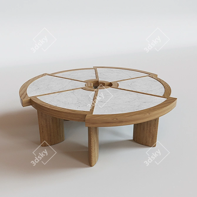 Italian Design Coffee Table: RIO by Charlotte Perriand 3D model image 1