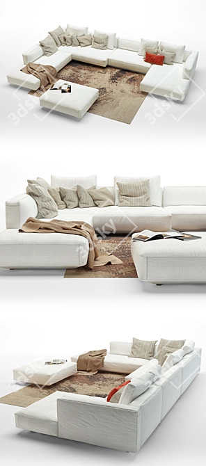 Zanotta Pianoalto: Luxurious Contemporary Sofa 3D model image 2