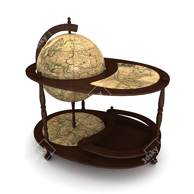 Globe Mini Bar Table 3D model image 1