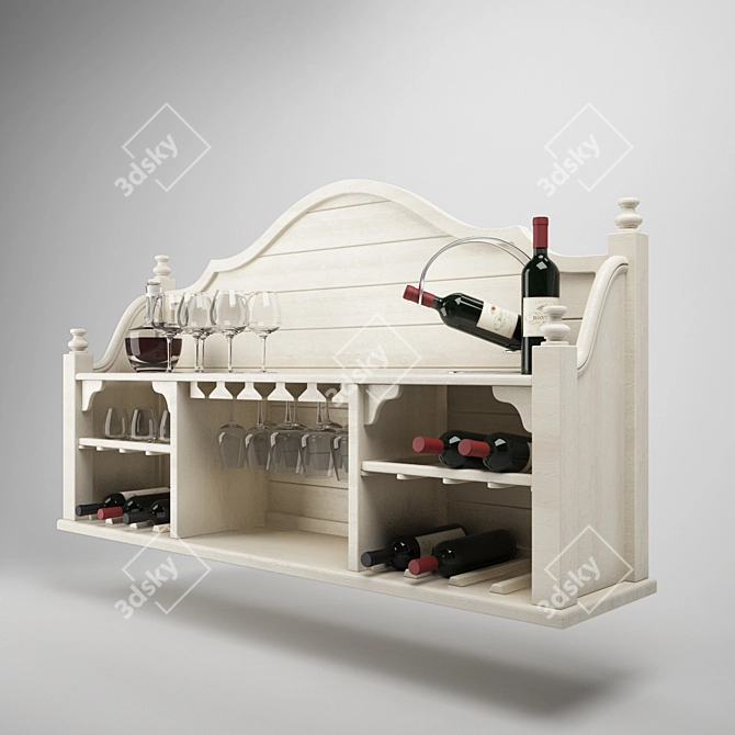 Deco-Home Wine Rack Wall 158cm 3D model image 2