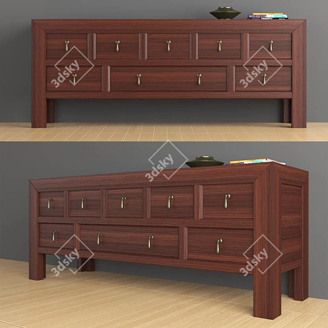 Enhance Your Space with Lenwood Media Console 3D model image 1