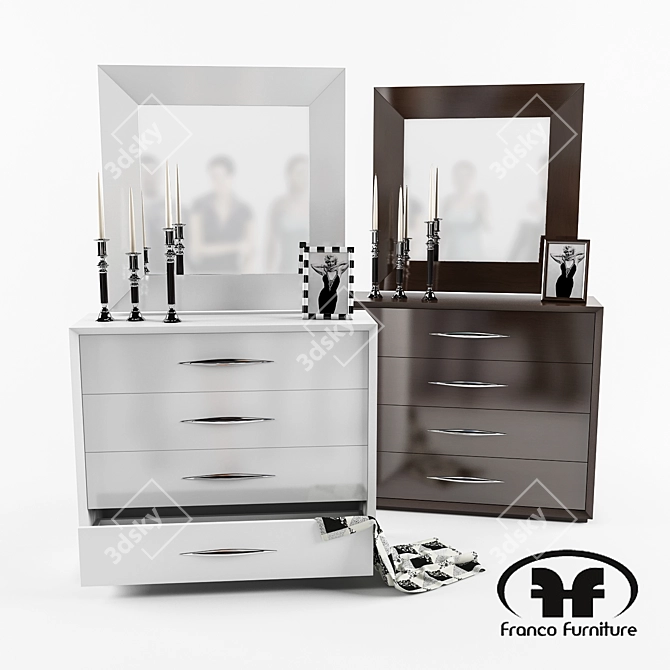 Carmen White & Brown: Stylish Dresser 3D model image 1