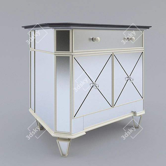 Matte Mirror Bathroom Vanity 3D model image 1